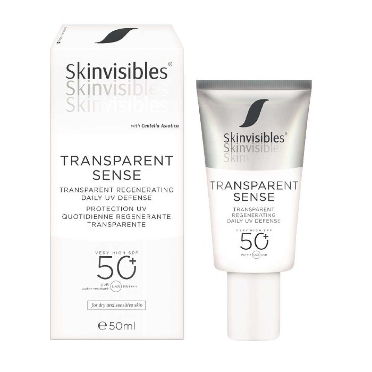 Skinvisibles Transparant Sense SPF50+ 50 ml.
